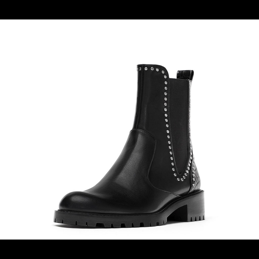 Zara Black Studded Booties